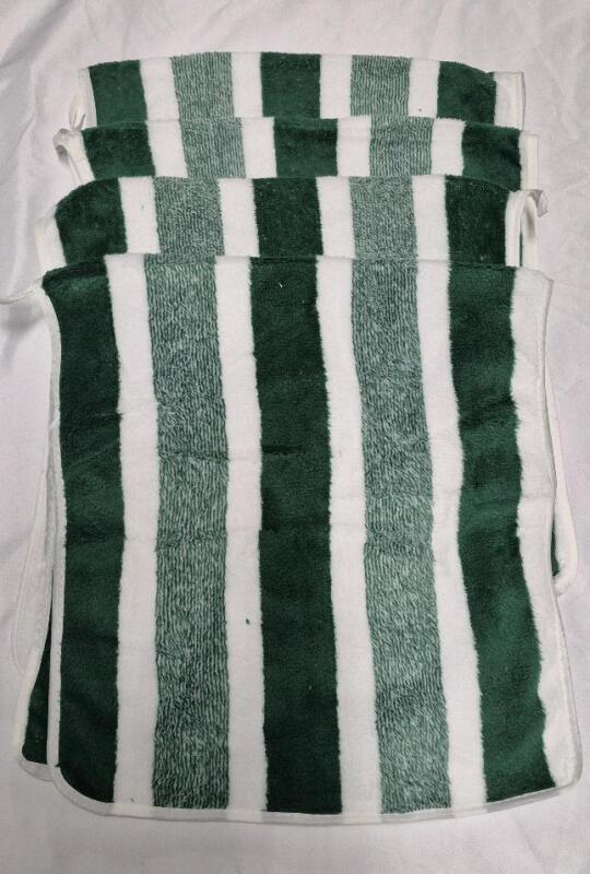 4 New Striped Fleece Hand Towels 28" by 13"