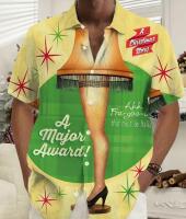 New Size 3XL Men's Retro 1950s Christmas Vintage Funny Holiday Button-Up Shirt with Pocket Christmas Story Leg Lamp Inspired Design Machine Washable Short Sleeve Collar Non-Stretch polyester Fabric with Playful Candy Cane & Gingerbread stock photos added