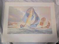 Print of "Downwind Dual" by Roy Henry Write. P.P. IV/V. Measure 24" by 18"