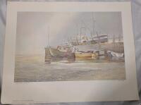 Print of "Dockside-Nova Scotia" by Roy Henry Write. P.P. V/V. Measure 24" by 18"