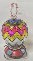 Hummingbird Feeder Glass Hot Air Balloon 8" Tall