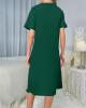 New Size XL Cute Lazy Sloth Bear Printed Long Night Dress Crew Neck, Short Sleeves 95% Polyester, 5% Elastane Machine Washable Stock photos added Lovely Emerald Colour - 2
