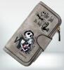 Disney Nightmare Before Christmas Jack Skellington & Sally Women's Long Wallet | RFID Blocking, Multiple Card Slots, 2 Zipper Compartments (Pink/Black/Grey) New approximately 7.4 x 3.8&rsquo;&rsquo; Stock photo added - 2