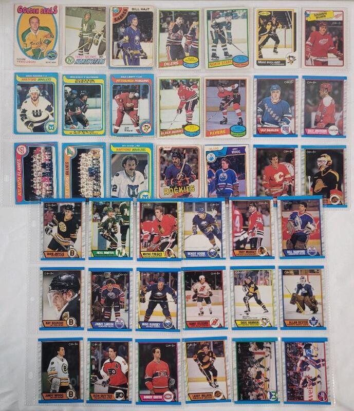 1972 - 1989 O Pee Chee NHL Hockey Trading Card Singles , 45 Trading Cards