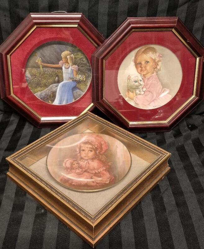 3 Collectible Framed Plates