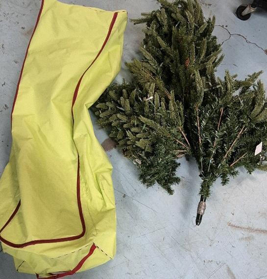 Artificial Holiday Tree with Lights NO BASE and Large Bag with Wheels