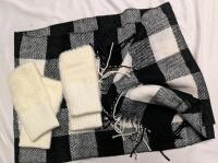 New Winter Apparel. 2 Pairs of One Size Fits Most Fingerless Gloves and a 56" by 12" Scarf