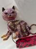 Amethyst Rhinestone Cat Tagged Betsey Johnson Brooch / Pendant Enameled Purple & AB Stones approximately 2.4 x 2.4&rsquo;&rsquo; stock photo added - 3
