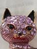 Amethyst Rhinestone Cat Tagged Betsey Johnson Brooch / Pendant Enameled Purple & AB Stones approximately 2.4 x 2.4&rsquo;&rsquo; stock photo added - 4