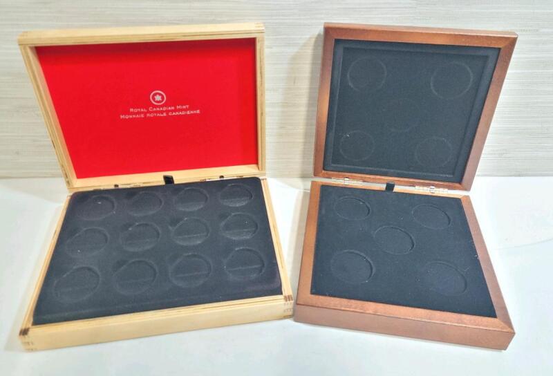 Two (2) Royal Canadian Mint Wood Coin Boxes . No Coins