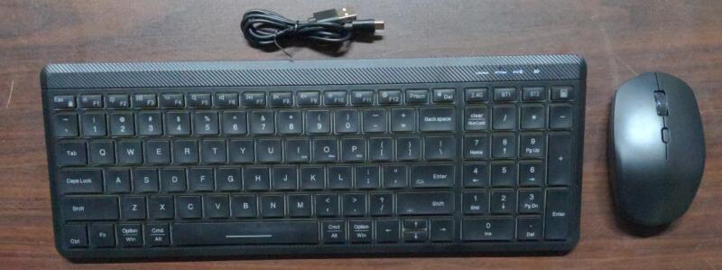 Ultra Slim Wireless Keyboard and Mouse combo, Black