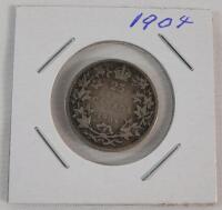 1904 Canadian Silver 25 Cent Quarter