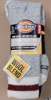 Three (3) New Dickies Wool Blend Outdoor Crew Socks , Men's 7 - 12 .