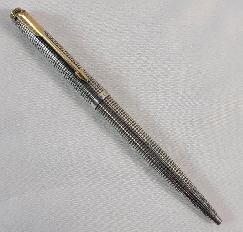 Vintage 1970s Sterling Silver Parker 75 Cisel&eacute; Ballpoint Pen .