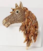 Beautiful Vintage Western Rhinestone Horsehead Brooch Enamel Rhinestones Intricate Craftsmanship Approximately 1.84 x 2.75&rsquo;&rsquo; stock photos added
