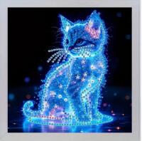 New Crystal Diamond Special Shape Mosaic Craft Kit, 5D DIY Glow-in-the-Dark Cat Diamond Painting for Beginners Approximately 7.87 x 7.87&rsquo;&rsquo; Tools included<br/>Stock photos included