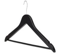 13 As New Type A Natural Slim Anti-Slip Wood Hangers with Pants Bar, Black, Retail's for $15.99