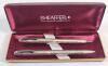 Vintage 1970s Sterling Silver Sheaffer Imperial Ballpoint Pen & Mechanical Pencil " Grape & Vine " Set w/Case .