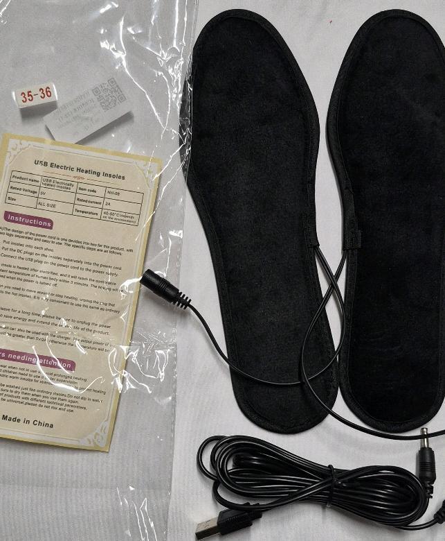 New sz 35-36 Women's USB Electric Heating Insoles