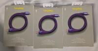 3 New HeyDay Lightning to USB-C 6' Fast Charging Cables.