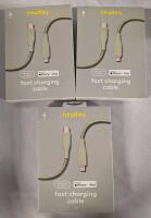 3 New HeyDay Lightning to USB-C 6' Fast Charging Cables.