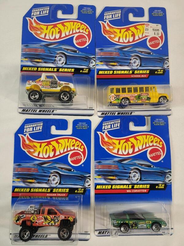 1997 Hotwheels Mixed Signals Series Set of 4 , Complete - Sealed