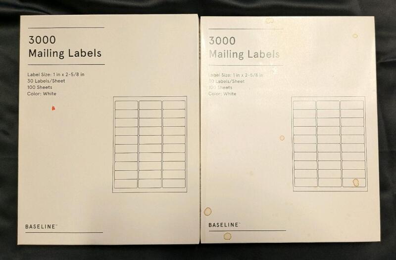 6000 New Baseline Mailing Labels. 1" by 2-5/8"