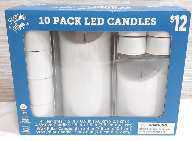 New Pack of 10 LED Candles