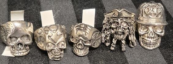 5 As New SKULL Rings sz 9.5 - 11.5