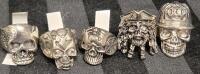 5 As New SKULL Rings sz 9.5 - 11.5