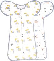 2 New Naffic Baby Swaddle Blankets/Sacks Elephants & Dogs