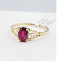 10KT Yellow Gold Natural Enhanced Ruby (0.60ct) Ring, Size 6.25, W/A $670 with appraisal