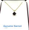 14KT Yellow Gold Natural Garnet Pendant with Gold Plated Sterling Silver Chain, Retail $300.00. Garnet is the birthstone for January. - 2