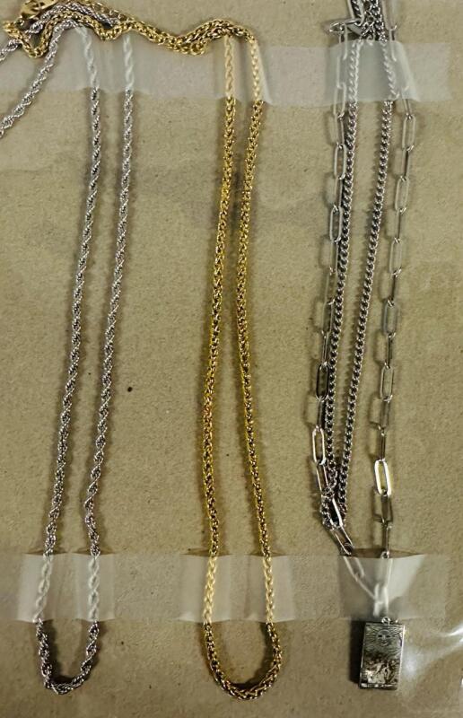 3 Chain Necklaces, Various Styles and Chain Types