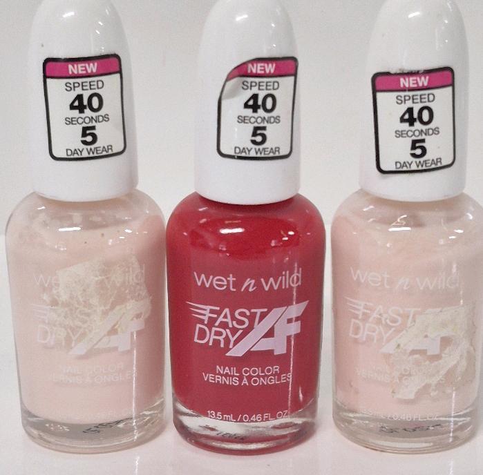3 New Wet n Wild Fast Dry Nail Polish 13.5mL