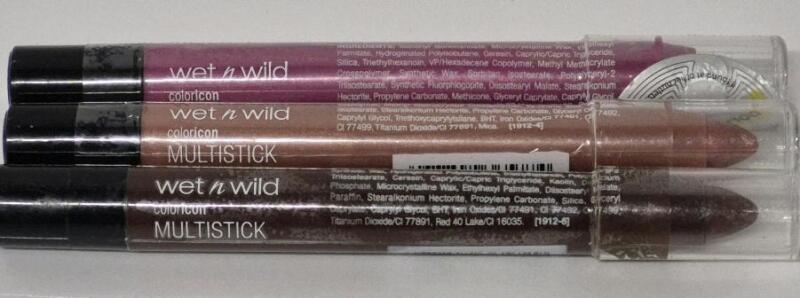 3 New Wet n Wild Coloricon Multistick Makeup Great for Lips, Lids & Cheeks on the Go! 3.2g