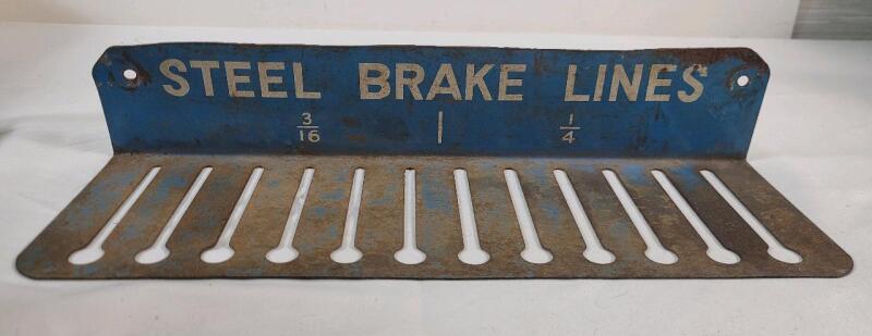 Vintage Metal Steel Brake Lines Advertising Wall Shelf . Measures 13"&times;4 &frac14;"