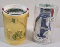 McGibbon's Masters Reserveb Old Course & Premium Reserve Gold Bag Golf Memorabilia Scotch Bottles . See photos for size
