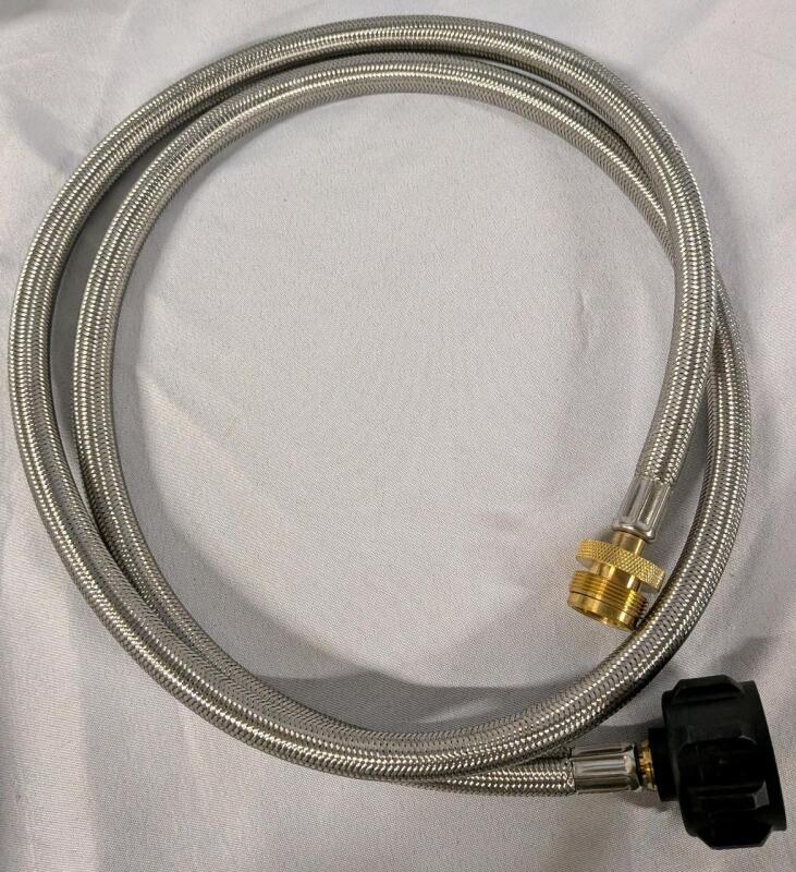 New Braided Stainless Steel Propane Hose. Approximately 59" Long