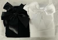2 New Pairs Women&rsquo;s Thigh High Stockings with Bow, Black and White