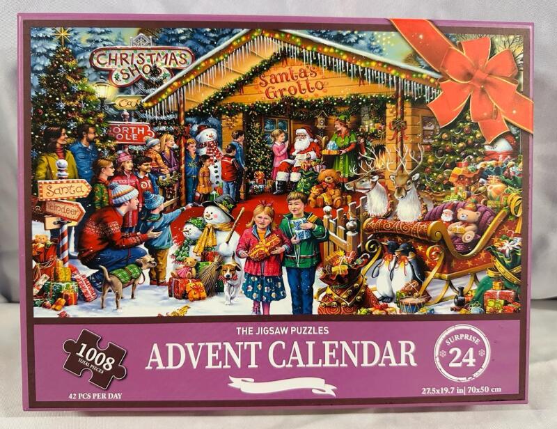 As-New Advent Calendar Jigsaw Puzzle, 1008 Pieces (42 Per Day) - 27.5&rdquo; x 19.7&rdquo;