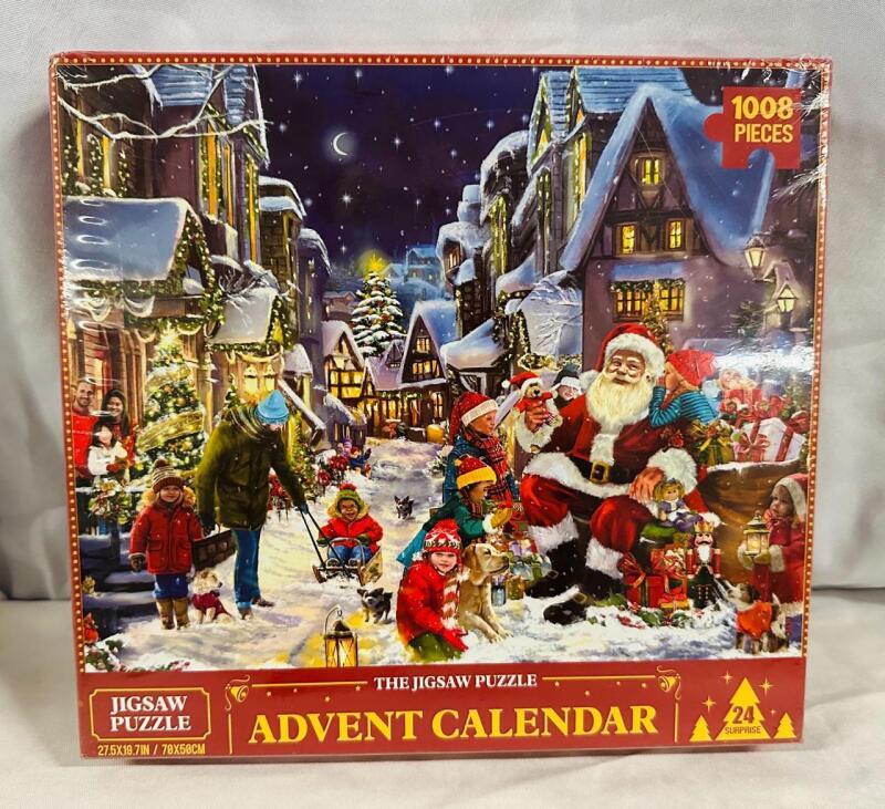 New Sealed Jigsaw Puzzle Advent Calendar, 1008 Pieces, 27.5&rdquo; x 19.7&rdquo;