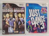 Nintendo Wii Just Dance 3 & Trauma Center Second Opinion Video Games w/Cases .