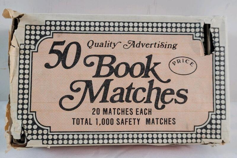 Vintage Quality Advertising 50 Book Matches in Original Package .