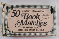 Vintage Quality Advertising 50 Book Matches in Original Package .