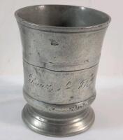 Antique 1800s English Pewter Half-Pint Beaker / Measuring Cup