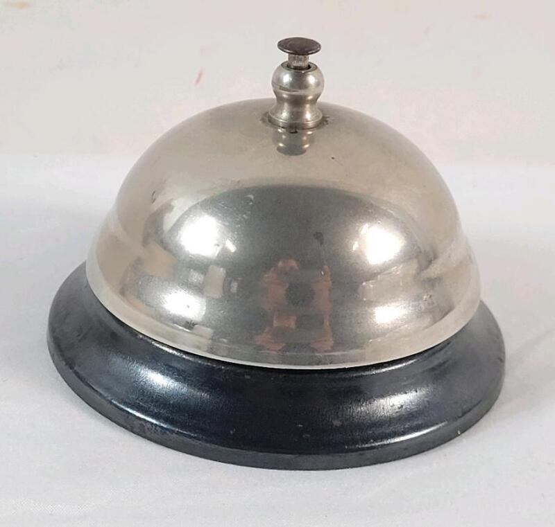 Classic Style Metal Front Desk / Service Call Bell w/Black Base . Working