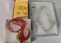 Beautiful Jewelry Lot. 2 Necklaces ,4 Earrings and a Pin