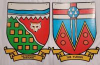 Vintage 1967 Canada Centennial " The Yukon & The Northwest Territories " Hardstock Wall Plaques . Each measures 17"&times;21"