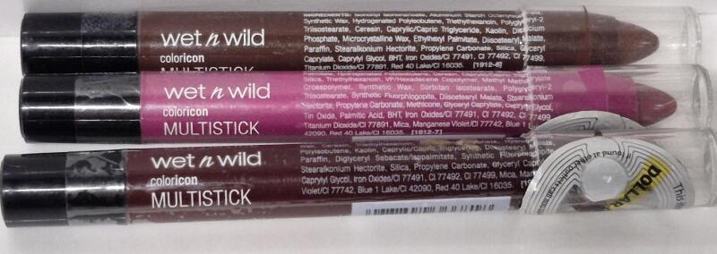 3 New Wet n Wild Coloricon Multistick Makeup Great for Lips, Lids & Cheeks on the Go! 3.2g